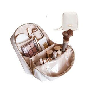 New Portable Puffer Cosmetic Bag for Women with Compartments